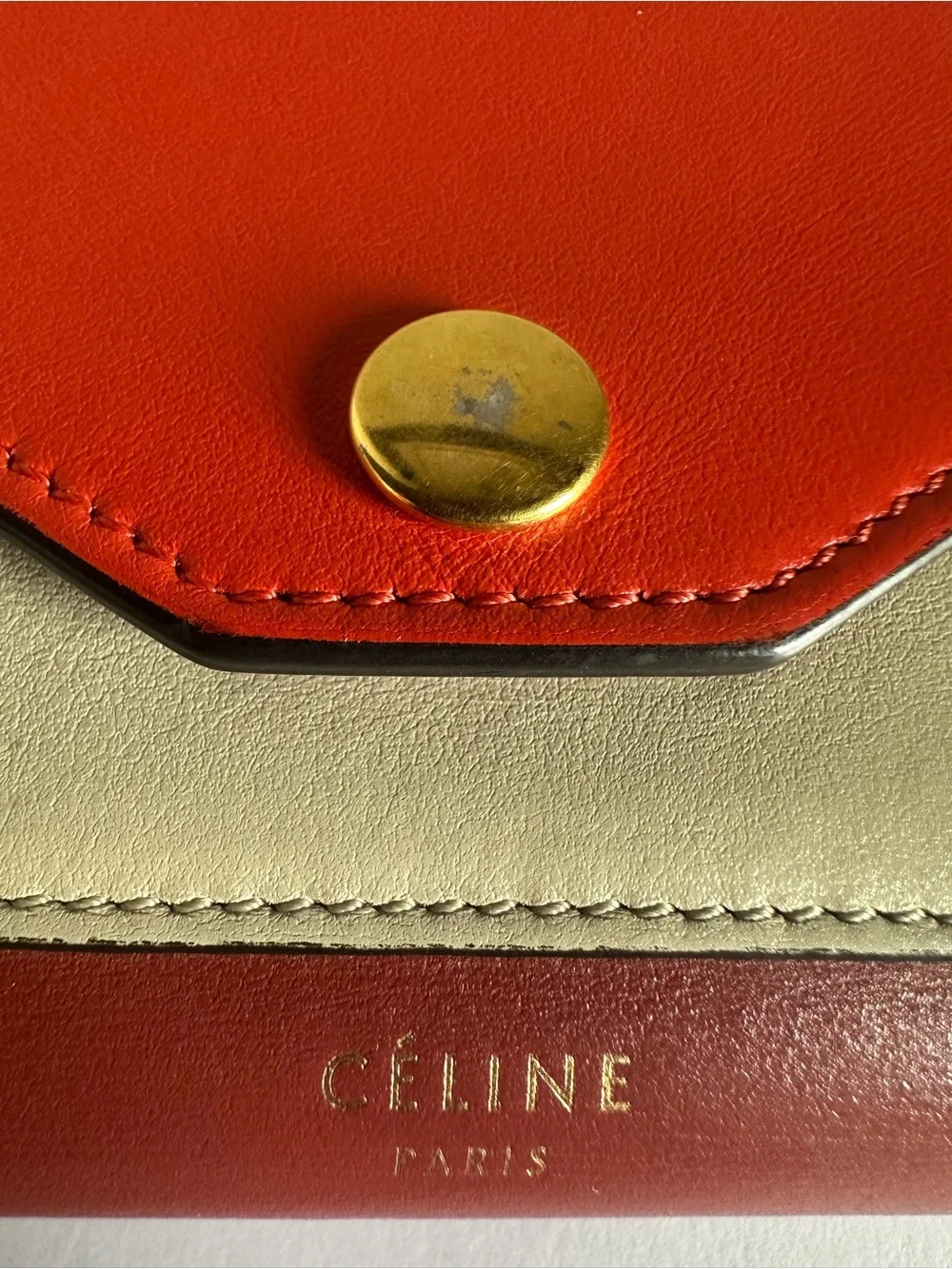 Authentic CÉLINE Phoebe Philo Tricolor Leather Large Envelope Wallet